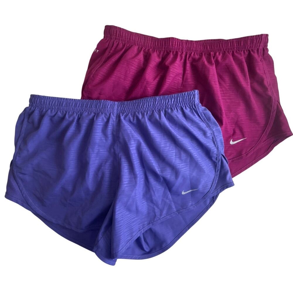 Bundle of 2 Nike Dri-FIT running shorts purple / pink size Small